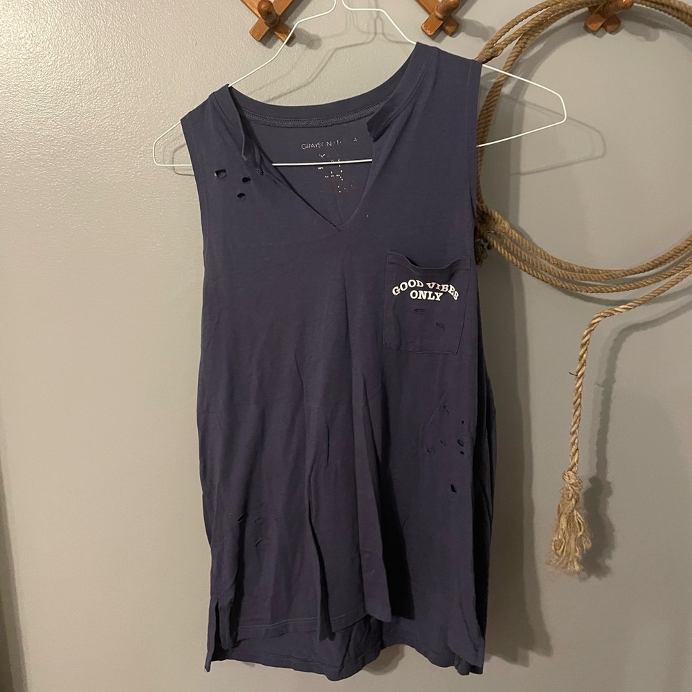 Good Vibes Only Navy Tank Top!
